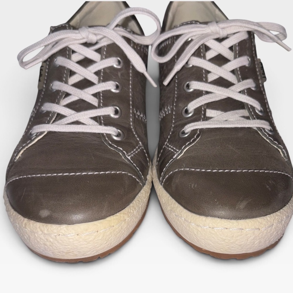 Josef Seibel Caspian Sneakers Womens Excellent Leather Comfort Casual 38 Grey - Picture 9 of 12